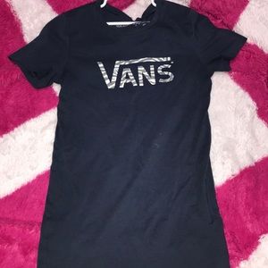 Vans zebra print navy shirt